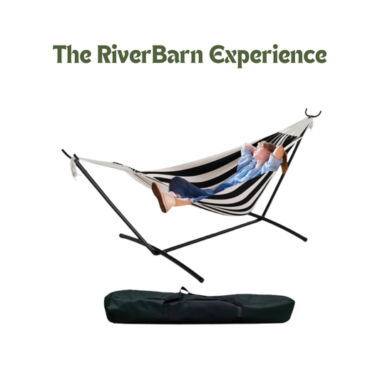 Double Hammock with Stand - Heavy Duty 450 lbs., Indoor & Outdoor Use with Travel Bag