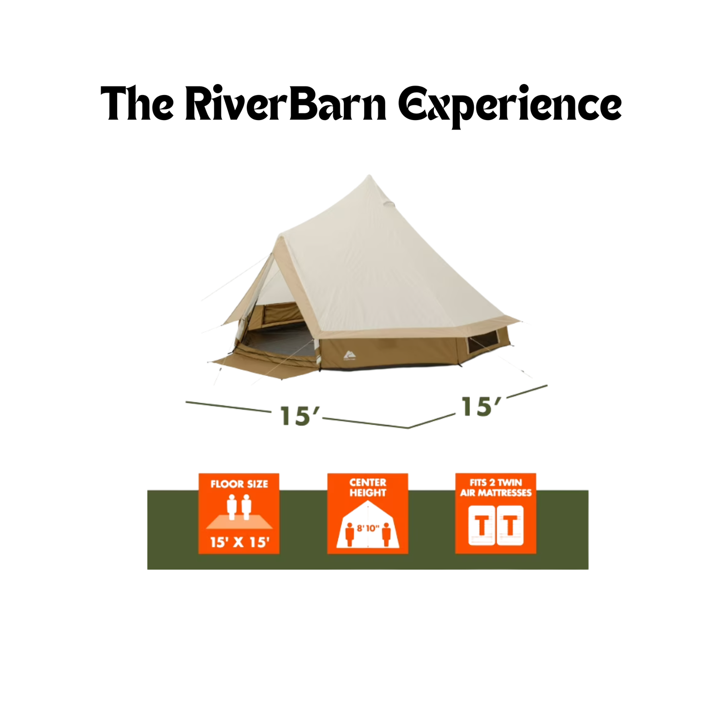 Ozark Trail 15' x 15' 8-Person Bell Tent with String Lights