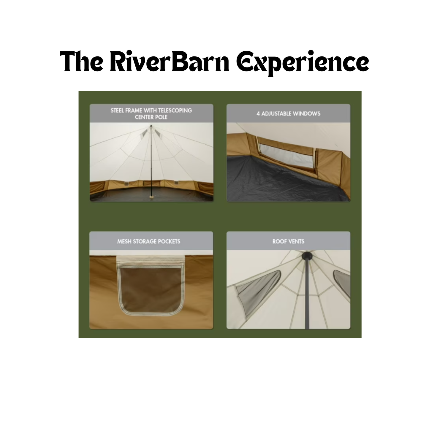 Ozark Trail 15' x 15' 8-Person Bell Tent with String Lights